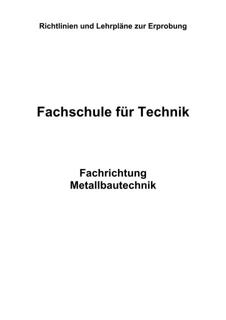 Metallbautechnik - Berufsbildung