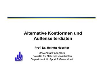 Alternative Kostformen und Außenseiterdiäten - Department Sport ...