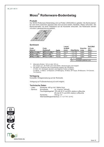 Moso® Rollenware-Bodenbelag - MOSO Bambus