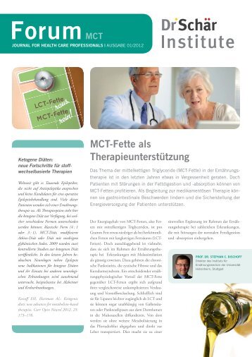 MCT-Fette als Therapieunterstützung - Dr. Schär Institute