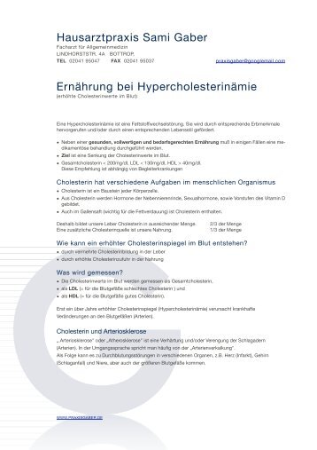 Hypercholesterinämie.pdf (481 Kb) - docvadis