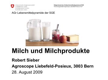 Milch und Milchprodukte - Agroscope