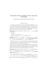 GROEBNER BASIS CONVERSION USING THE FGLM ALGORITHM ...