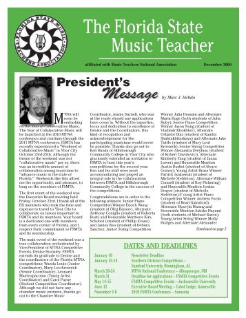December 2009 - Florida State Music Teachers Association