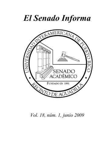 el senado informa vol. 18 - Inter de Aguadilla - Universidad ...