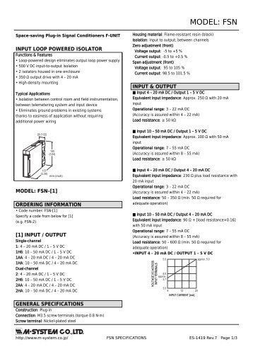MODEL: FSN - M-System