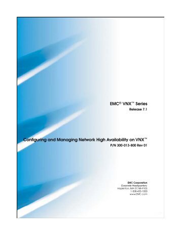 Configuring and Managing Network High Availability on VNX - EMC