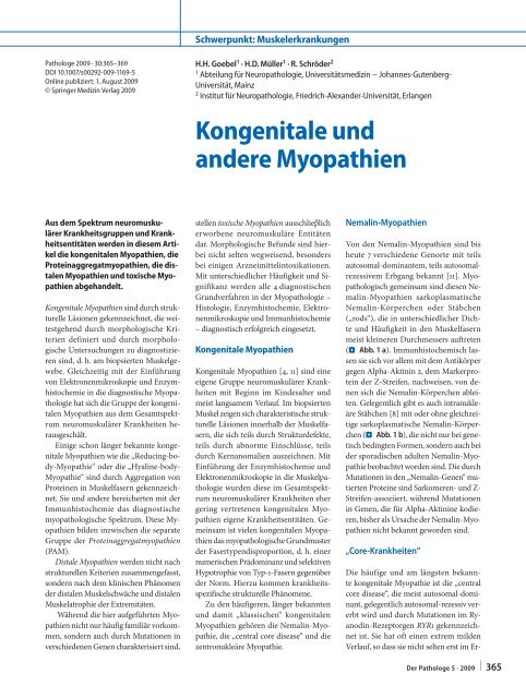 Kongenitale und andere Myopathien - Referenzzentrum für ...