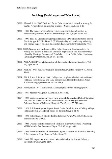 Balochistan Bibliography