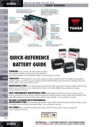 QUICK-REFERENCE BATTERY GUIDE - TheMotoStop!