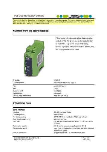 PSI-MOS-RS485W2/FO 660 E