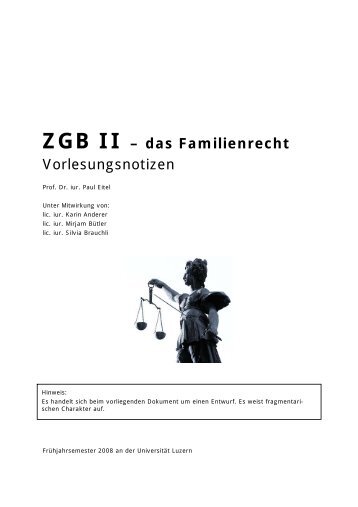 ZGB II: Zusammenfassung - Studentische Organisationen Uni Luzern