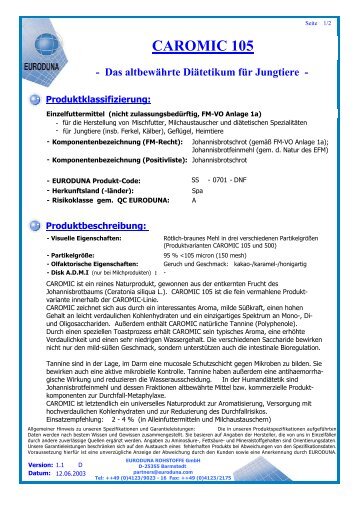 caromic 105 - Euroduna Technologies Gmbh