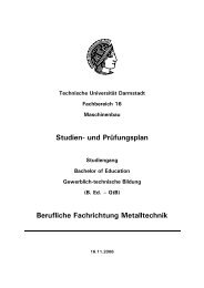 B. Ed. Metalltechnik - Technische Universität Darmstadt