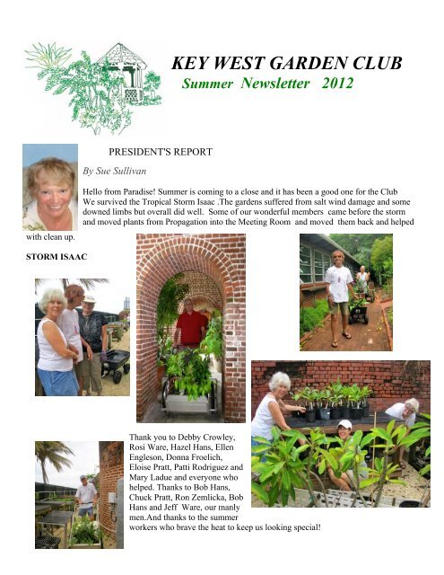 Key West Garden Club Summer Newsletter 2012