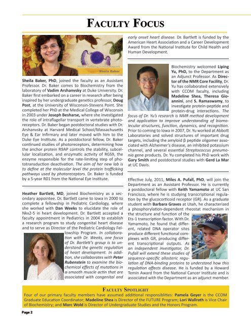 2010 Biochemistry Newsletter - Department of Biochemistry ...