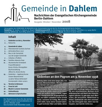 Oktober 2008 - Evangelischen Kirchengemeinde Berlin-Dahlem