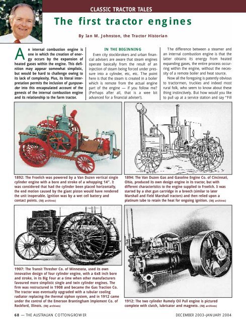 The first tractor engines - Greenmount Press