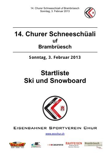 Startliste Schneeschüali 2013 (.pdf) - ESV Chur