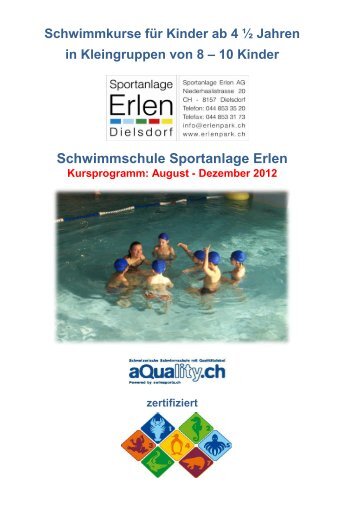 Schwimmschule Sportanlage Erlen Daten 2012