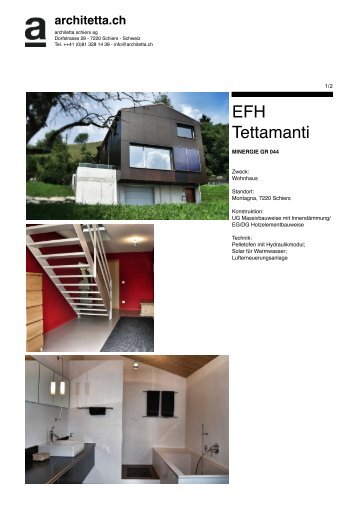 EFH Tettamanti; MINERGIE GR 044 - architetta schiers ag