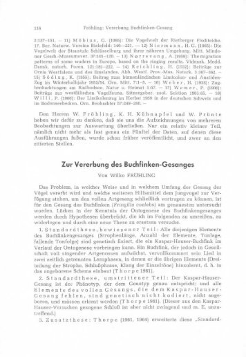 Fröhling, W.: Zur Vererbung des Buchfinken-Gesanges. Anthus