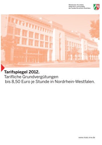 den Tarifspiegel 2012 herunterladen (PDF) - Tarifregister NRW ...