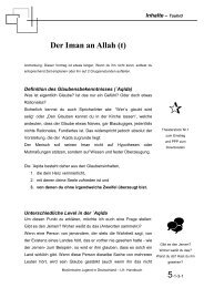 Inhalte – Tauhid - Willkommen auf der LK-Handbuch-Seite der MJD!