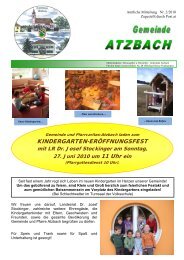 KINDERGARTEN-ERÖFFNUNGSFEST - Atzbach