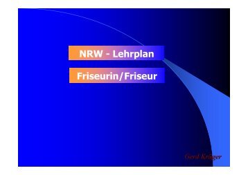 NRW - Lehrplan Friseurin/Friseur - Berufsbildung
