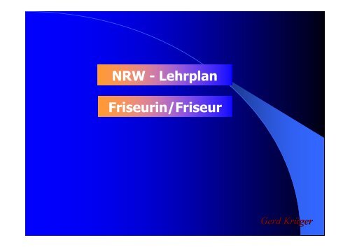 NRW - Lehrplan Friseurin/Friseur - Berufsbildung