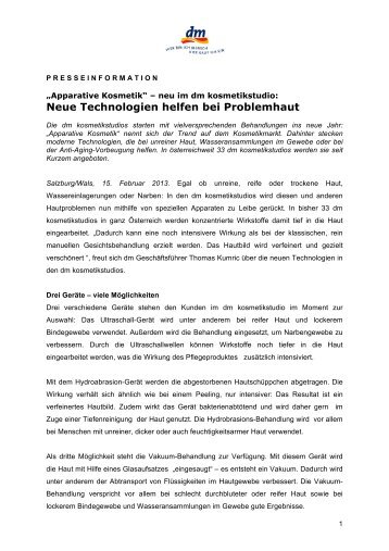 Neue Technologien helfen bei Problemhaut - DM Drogeriemarkt