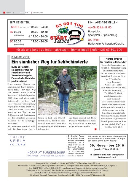 sonderausgabe-amtsbla tt der st adtgemeinde purkersdorf