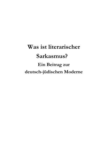 Was ist literarischer Sarkasmus? - Humoristica Judaica