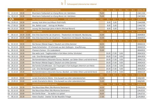 09/2010 Spielplan ab Oktober - Freie Volksbühne Berlin