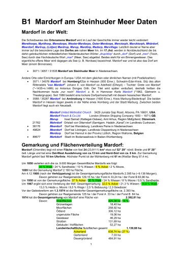 B1 Mardorf am Steinhuder Meer Daten