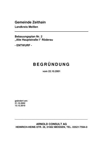 BEGRÜNDUNG - Gemeinde Zeithain