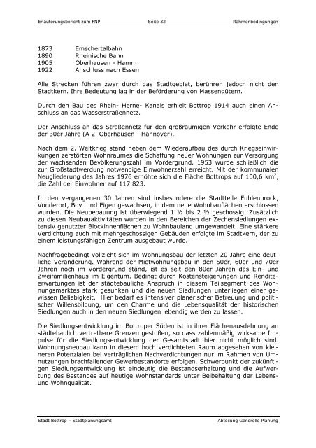 Erläuterungen zum Flächennutzungsplan - Bottrop