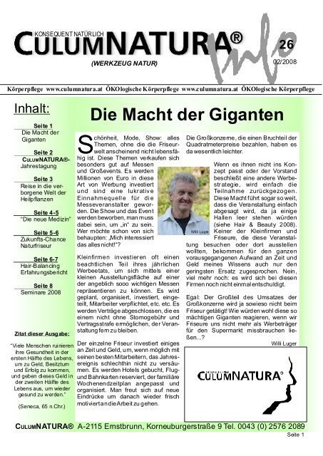 Die Macht der Giganten - CulumNATURA Naturkosmetik