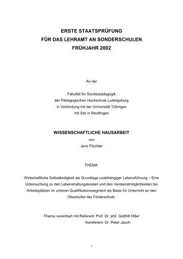 erste staatsprüfung für das lehramt an sonderschulen frühjahr 2002