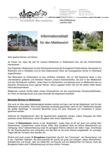 Informationsblatt - Pilgerheim Weltersbach