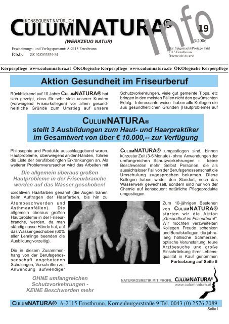 19 CULUMNATURA® - CulumNATURA Naturkosmetik