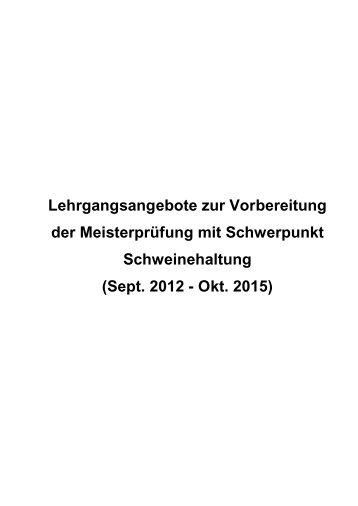 Lehrgangsangebote zur Vorbereitung der Meisterprüfung mit ...