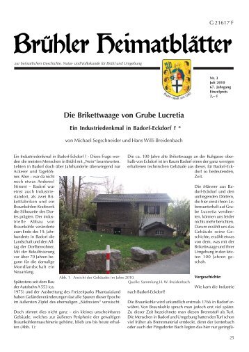 Brühler Heimatblätter 1-08 - Brühler Heimatbund
