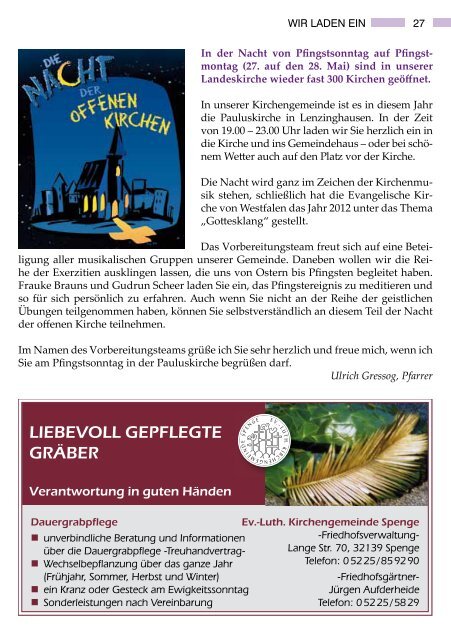 Gemeindebrief - Evangelische Kirchengemeinde Spenge