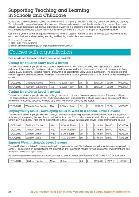 Focus on Lifelong Learning - Oldham Council