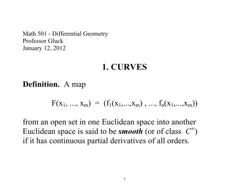 regular smooth curve - Penn Math