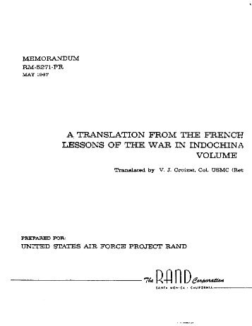 A Translation from the French Lessons of the - RAND Corporation