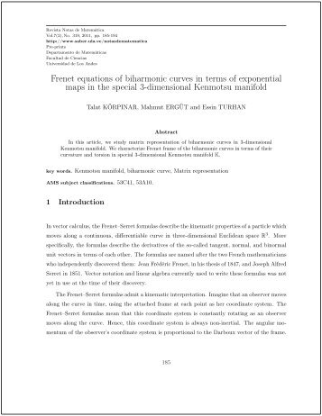 Frenet equations of biharmonic curves in terms of ... - Saber ULA