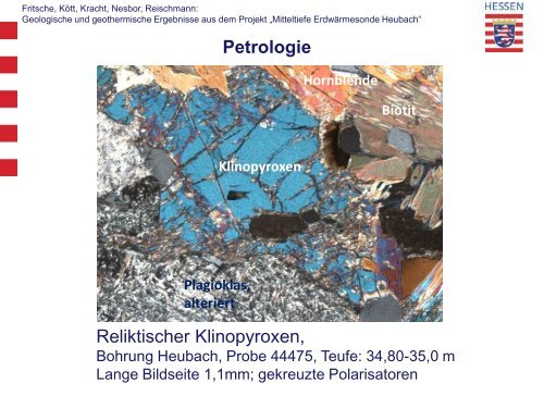 Geologische und geothermische Ergebnisse aus dem Projekt ...